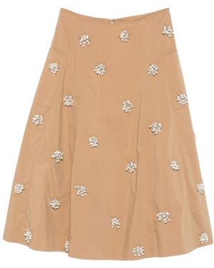 Jonathan Simkhai Crystal-Embellished Midi Skirt - Natural