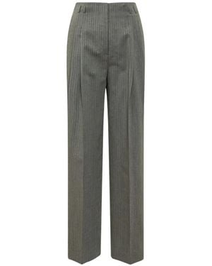 Alberta Ferretti Pinstripe-Pattern Tailored Pants - Gray