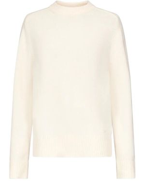 Loulou de Saison Baltra Ribbed-Hem Cashmere Jumper - White