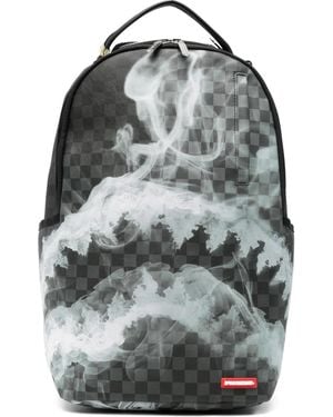 Sprayground Check-Pattern Backpack - Grey
