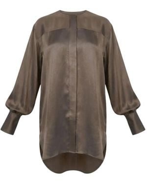 Uma Wang Button-Up Collarless Shirt - Marrón