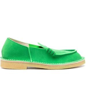 Hender Scheme Dean Suede Boat Shoes - Green