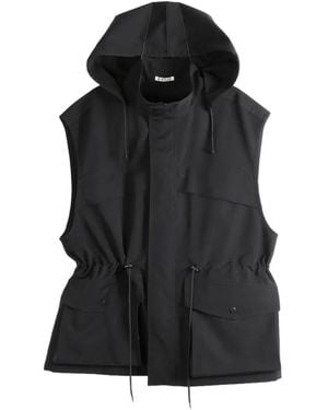 AURALEE Wool Max Canvas Gilet - Black
