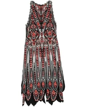 Roberto Cavalli Graphic Printed Midi Dress - Black