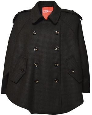 ..,merci ハウンドトゥース ダブルジャケット - ブラック