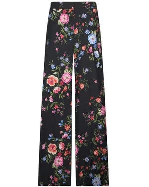 Liu Jo Pantalon Droit À Fleurs - White