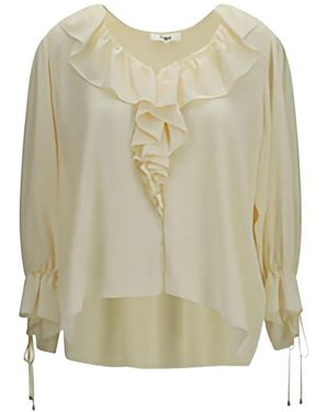 Chloé Ruffled Silk Shirt - Natural
