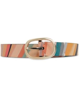 Paul Smith Gestreifter Gürtel - Weiß