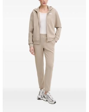 EA7 Hooded Logo-Patch Tracksuit - Natural