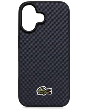 Lacoste Logo-Patch Textured Iphone 16 Case - Blue