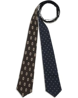 DI STAVNITSER Reversible Patterned Belt Tie - Blue