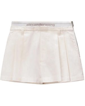 Alexander Wang Logo Elastic High-Rise Shorts - White