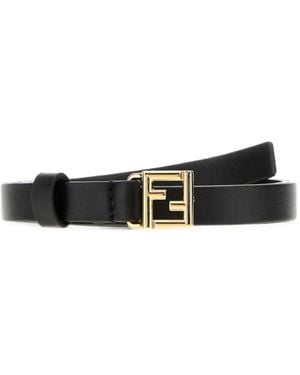 Fendi Cinturón Con Hebilla Ff - Blanco