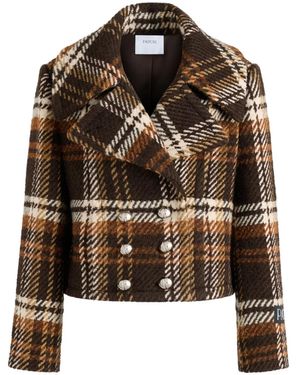 Patou Plaid Double-Breasted Jacket - Black