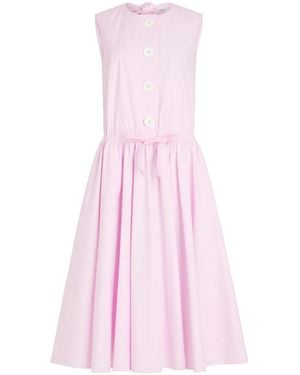Patou Button-Up Poplin Midi Dress - Pink