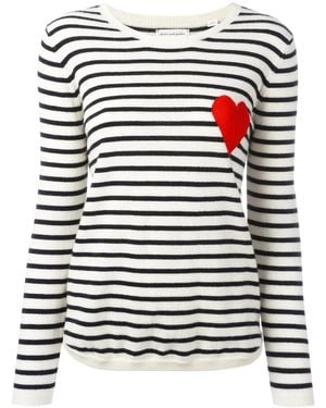 Chinti & Parker Breton Stripe Heart Jumper - Black