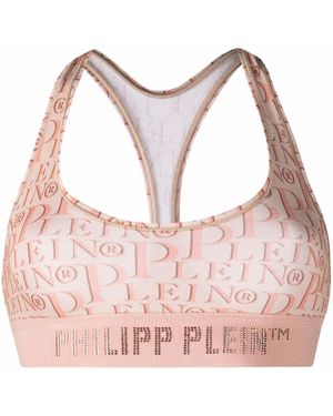 Philipp Plein ロゴ スタッズ ブラ - ナチュラル