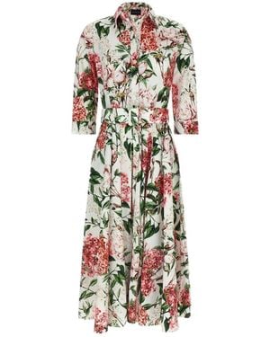 Samantha Sung Robe Ceinturée Abelia À Fleurs - Blanc