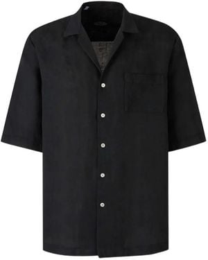 Vincenzo Di Ruggiero Floral-Jacquard Short-Sleeve Shirt - Black