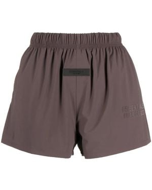 Fear Of God Logo-Print Drawstring-Waist Shorts - Purple