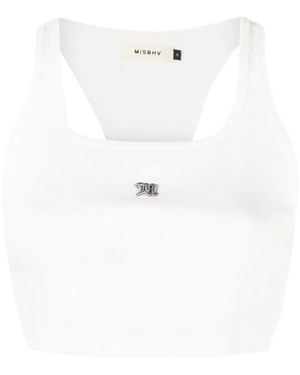 MISBHV The M Logo-Embroidered Top - White