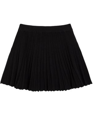 LoveShackFancy Minirock Mit Falten - Schwarz