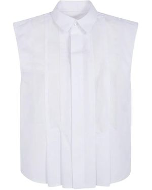 Sacai Pleated Sleeveless Shirt - White
