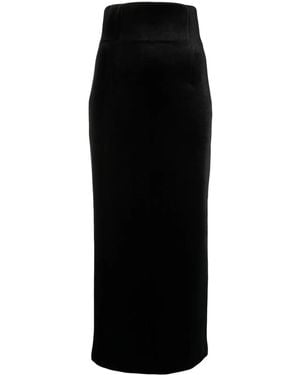 Philosophy Di Lorenzo Serafini Stretch Velvet Straight Skirt - Black