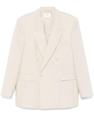 Saint Laurent Wool Blazer - Natural