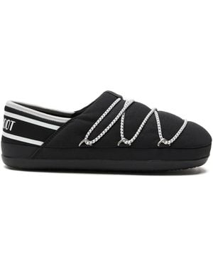 Moon Boot Icon Embellished Slippers - Black