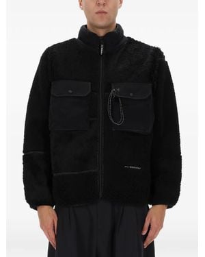and wander Boa Zip-Up Jacket - Black