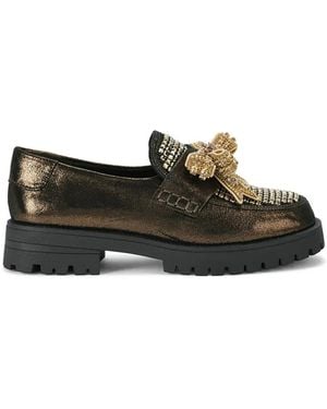 Kurt Geiger Loafers Met Strik En Kristallen - Bruin