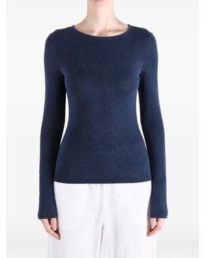 Amomento Top Con Cuello Barco - Azul