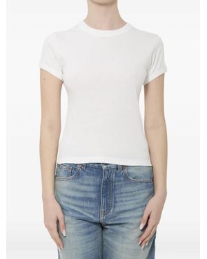 Saint Laurent Cassandre Fitted T-Shirt - White