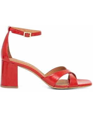 JONAK PARIS Criss-Cross Ankle-Strap Heel Sandals - Red