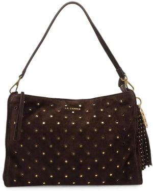 La Carrie Downtown Strass-Embellished Shoulder Bag - Brown