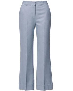 Kaos Cropped Straight Trousers - Blue