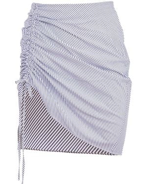 Fleur du Mal Minifalda Fruncida De Popelina - Azul