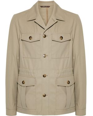 Canali Twill Military Jackets - Natural