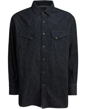 Beams Plus Poocket Button Denim Shirt - Blue