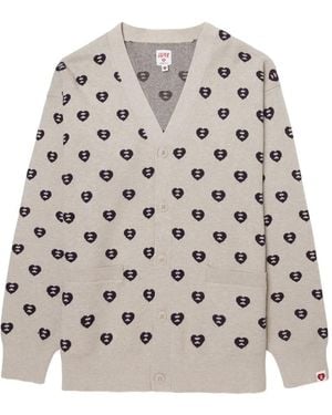 AAPE BY A BATHING AP Heart-Pattern Cardigan - White