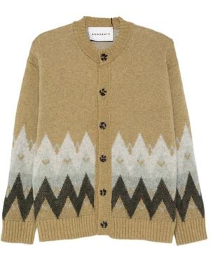 Amaranto Zigzag-Knit Cardigan - Natural