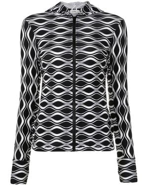 Amir Slama Abstract-Print Cut-Out Jacket - Black