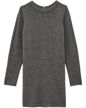 Ba&sh Abito Corto Atess Con Zip - Grigio