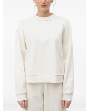 HUGO Raw-Edge Crew-Neck Jumper - White