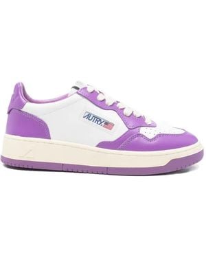 Autry Zapatillas Perforadas Con Cordones - Morado