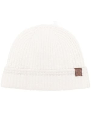 Eleventy Bonnet En Maille Côtelée - White