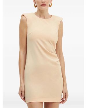Patrizia Pepe Padded Sleeveless Mini Dress - Natural