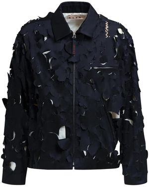 Marni カットアウト ボンバージャケット - ブルー