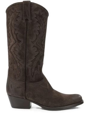 Sartore Sr4211 Embroidered Suede Boots - Brown